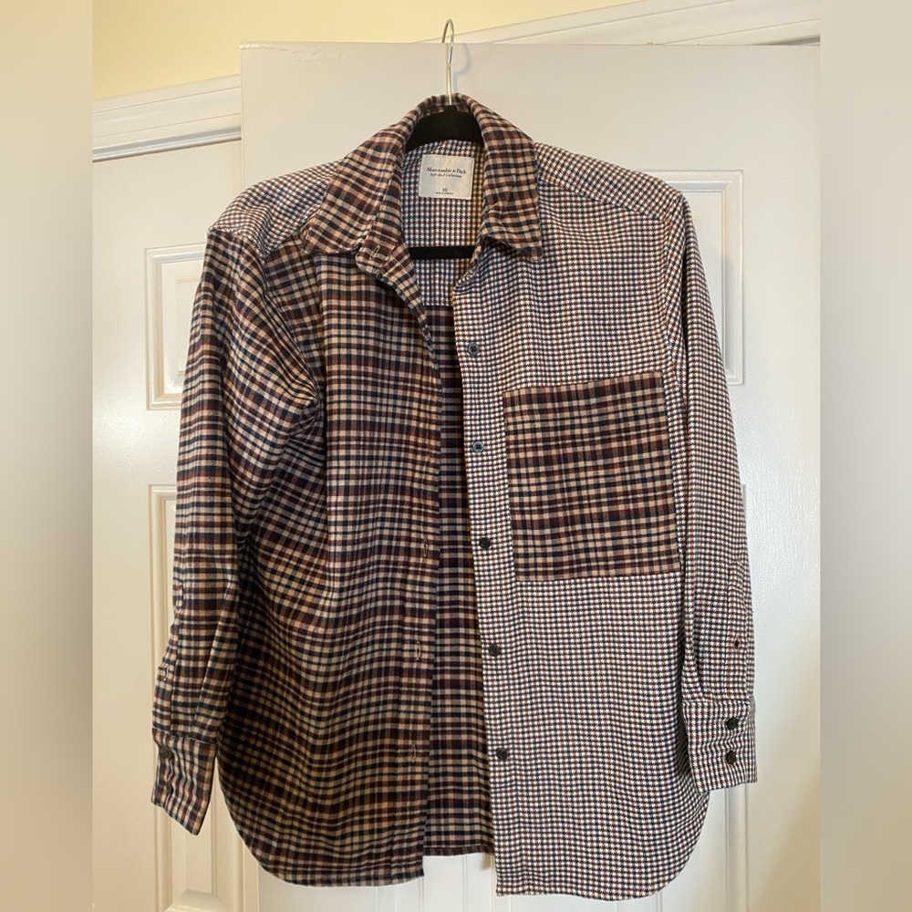 Abercrombie & Fitch oversized plaid flannel shirt